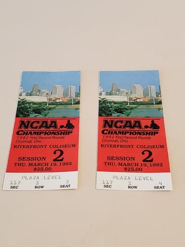1992 NCAA Basketball Championships TICKET 1st/2nd Rnd Cinci Mar 19 1992. 2 Avail - Thumbnail 8