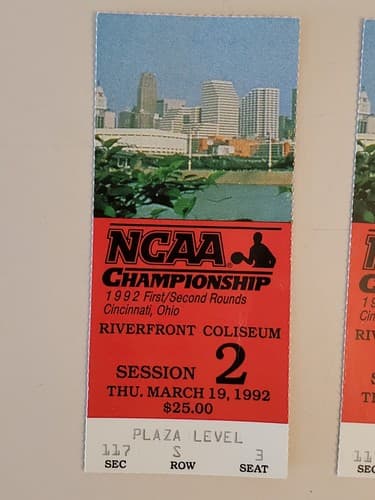 1992 NCAA Basketball Championships TICKET 1st/2nd Rnd Cinci Mar 19 1992. 2 Avail - Thumbnail 4
