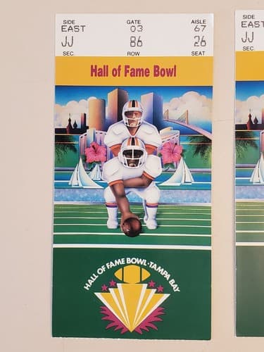 1990 NCAA Football Hall Of Fame Bowl TICKET STUB Ohio St v Auburn. TWO Available - Thumbnail 3