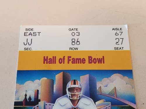 1990 NCAA Football Hall Of Fame Bowl TICKET STUB Ohio St v Auburn. TWO Available - Thumbnail 8