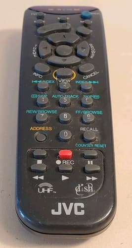 JVC Remote Control Model DKNAMTX UHF Dish Network Satellite. Tested works. Used - Thumbnail 2