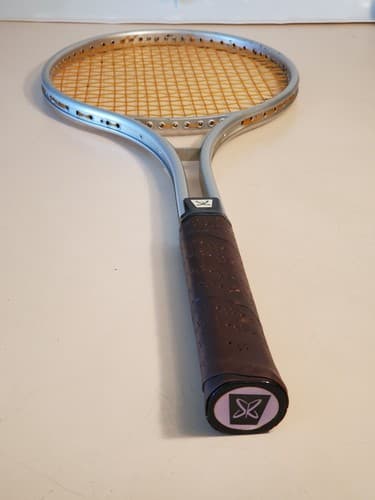 Vintage 'SR' Steel Tennis Racket,, silver. Model #6-12022. 4 3/8" grip, 25" leng - Image 1