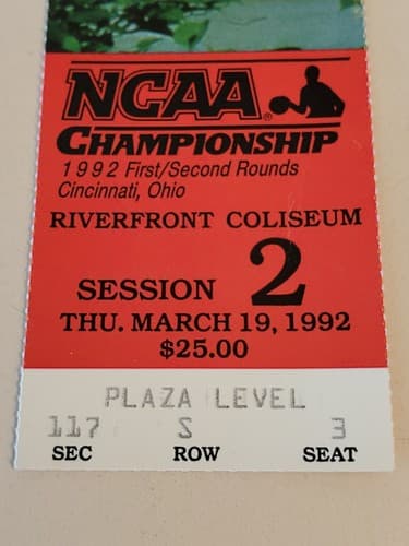 1992 NCAA Basketball Championships TICKET 1st/2nd Rnd Cinci Mar 19 1992. 2 Avail - Thumbnail 5