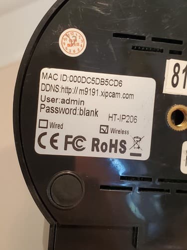 HOO TOO HT-IP206 P2P Wireless HD IP Camera, black. Tested works. - Thumbnail 12