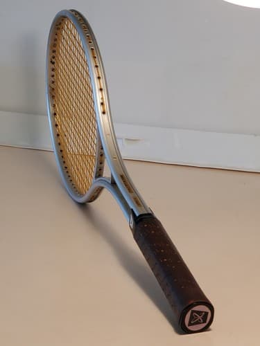 Vintage 'SR' Steel Tennis Racket,, silver. Model #6-12022. 4 3/8" grip, 25" leng - Thumbnail 14