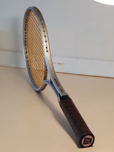 Vintage 'SR' Steel Tennis Racket,, silver. Model #6-12022. 4 3/8" grip, 25" leng - Thumbnail 11
