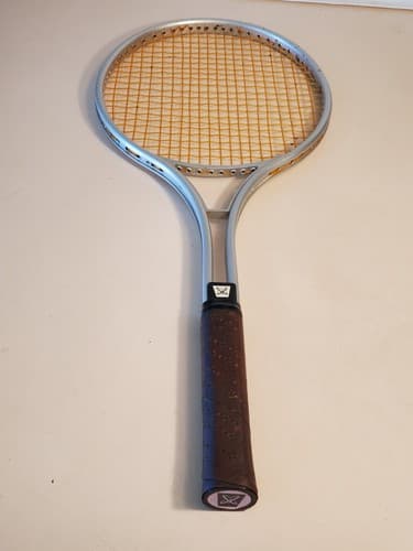 Vintage 'SR' Steel Tennis Racket,, silver. Model #6-12022. 4 3/8" grip, 25" leng - Thumbnail 7