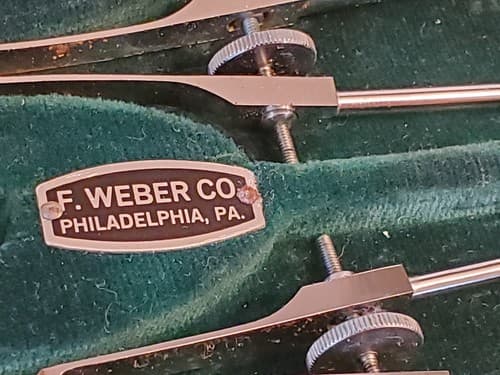Drafting Tools LOT OF TWO. 1. F. Weber Co Vintage Set 9 items + Roll-O-Ruler 12" - Thumbnail 5