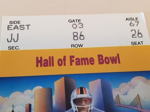 1990 NCAA Football Hall Of Fame Bowl TICKET STUB Ohio St v Auburn. TWO Available - Thumbnail 4