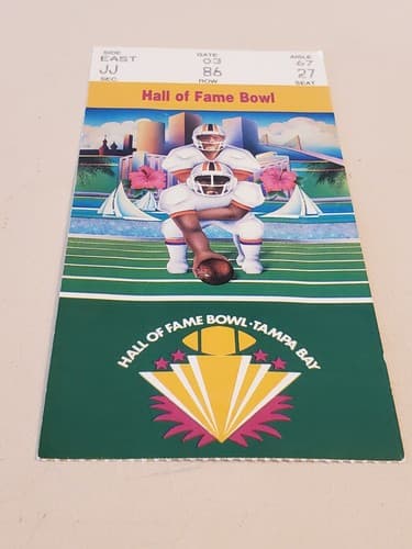 1990 NCAA Football Hall Of Fame Bowl TICKET STUB Ohio St v Auburn. TWO Available - Thumbnail 10