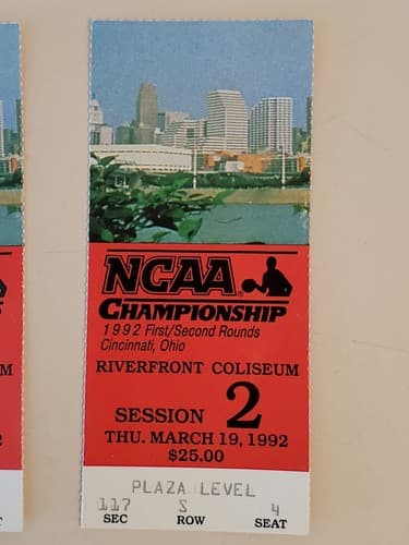 1992 NCAA Basketball Championships TICKET 1st/2nd Rnd Cinci Mar 19 1992. 2 Avail - Thumbnail 10