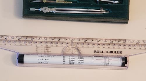 Drafting Tools LOT OF TWO. 1. F. Weber Co Vintage Set 9 items + Roll-O-Ruler 12" - Thumbnail 8