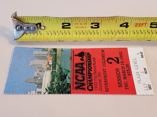 1992 NCAA Basketball Championships TICKET 1st/2nd Rnd Cinci Mar 19 1992. 2 Avail - Thumbnail 12