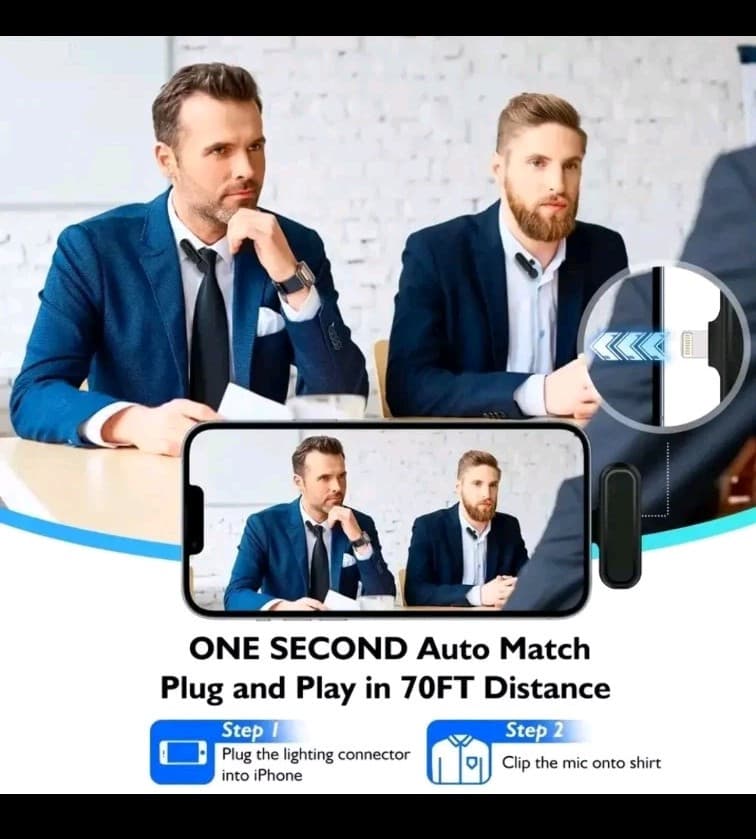 K60 Wireless Lavalier Dual Microphone for Apple iPhone Lightning Port TESTED - Thumbnail 8