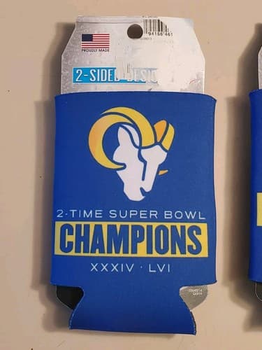 2022 NFL SUPER BOWL LVI (56) Champs Los Angeles Rams 12oz Koozie Cooler LOT of 3 - Thumbnail 3