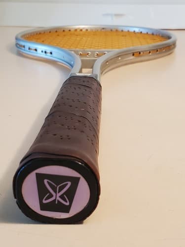 Vintage 'SR' Steel Tennis Racket,, silver. Model #6-12022. 4 3/8" grip, 25" leng - Thumbnail 2