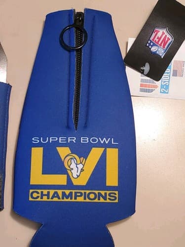 2022 NFL SUPER BOWL LVI (56) Champs Los Angeles Rams 12oz Koozie Cooler LOT of 3 - Thumbnail 8