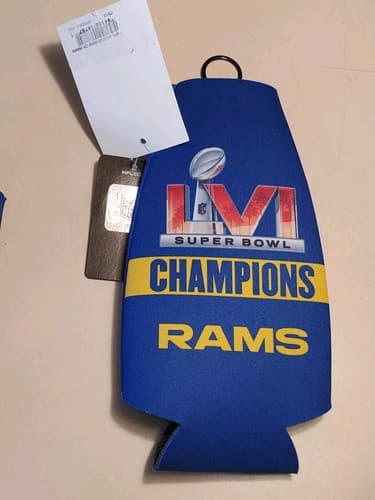 2022 NFL SUPER BOWL LVI (56) Champs Los Angeles Rams 12oz Koozie Cooler LOT of 3 - Thumbnail 7