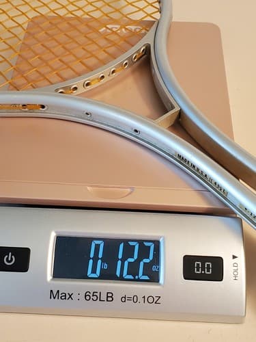 Vintage 'SR' Steel Tennis Racket,, silver. Model #6-12022. 4 3/8" grip, 25" leng - Thumbnail 16