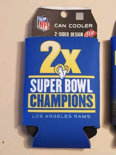 2022 NFL SUPER BOWL LVI (56) Champs Los Angeles Rams 12oz Koozie Cooler LOT of 3 - Thumbnail 4