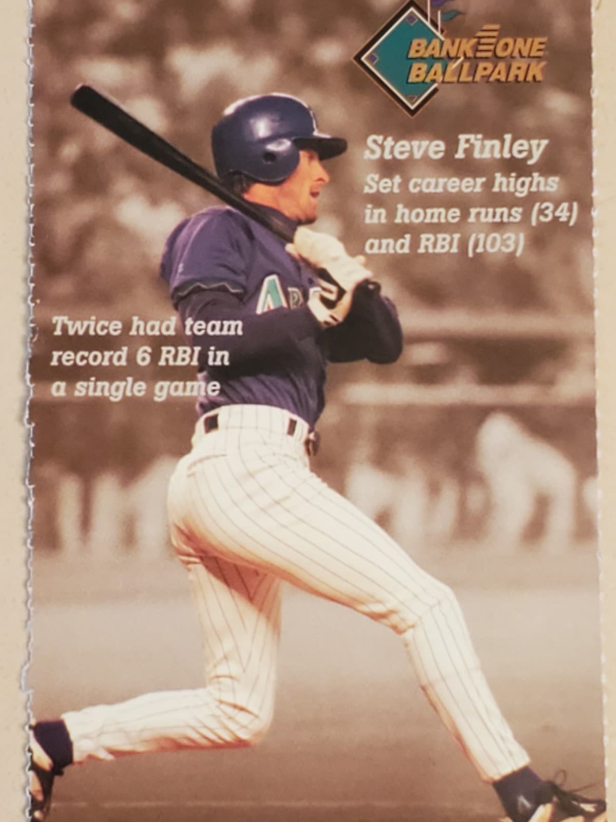 2000 MLB Arizona Diamondbacks Ticket Stub JUN 26 2000 v Houston Astros (6-1W) - Thumbnail 4