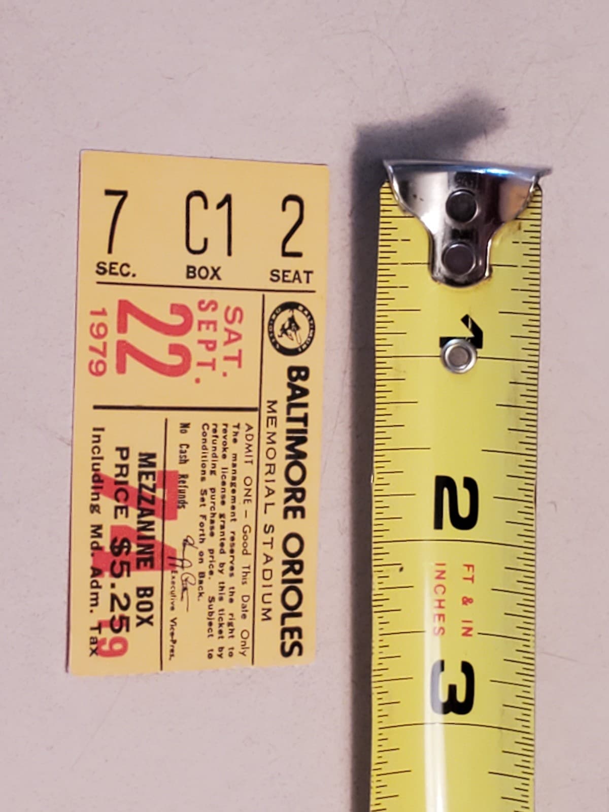 1979 MLB Baltimore Orioles Ticket Stub SEP 22 1979 v Cleveland Indians (3-7L) - Thumbnail 6