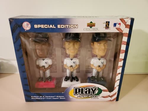 PlayMakers by Upper Deck Yankees Special Ed. 3 Bobbleheads 2002 Jeter Giambi NEW - Thumbnail 2