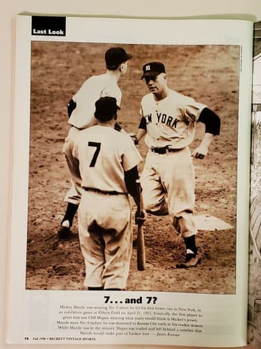 Beckett Vintage Sports magazine, Fall 1996 Mickey Mantle. Vol 1. NM/MINT cond. - Thumbnail 8