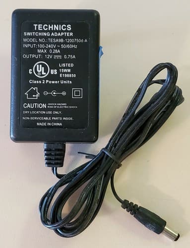 Technics Switching Adapter TESA9B-1200750d-A 12V 0.75A 100-240V. - Image 1