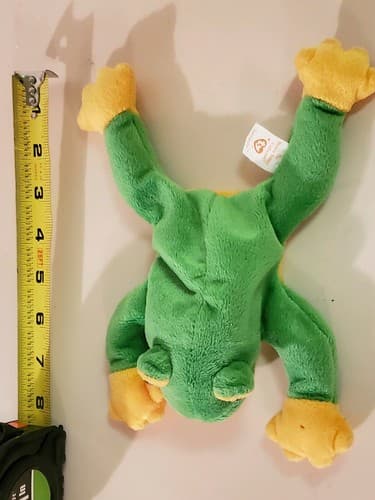 Ty Beanie Babies Smoochy 1997. Green / yellow. Used, excellent condition. - Thumbnail 2