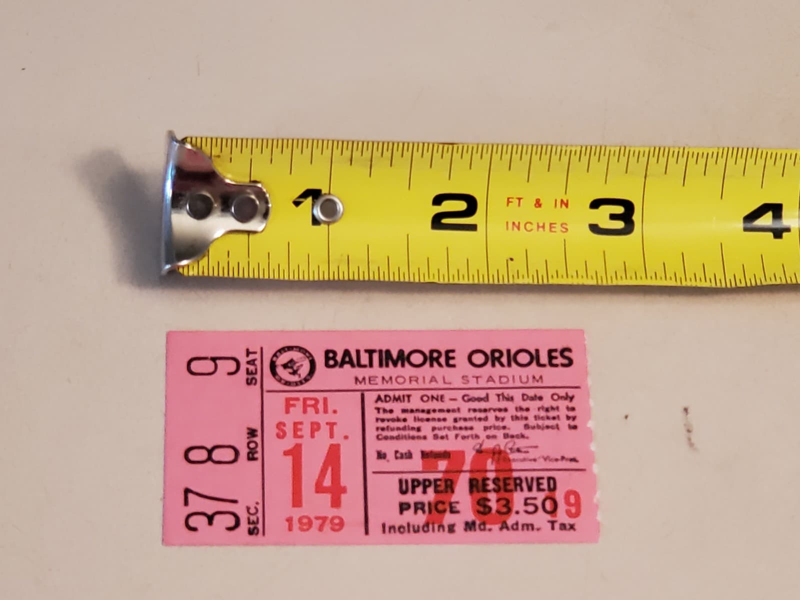 1979 MLB Baltimore Orioles Ticket Stub SEP 14 1979 v Boston Red Sox (5-3W) - Thumbnail 6