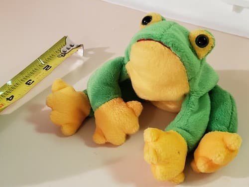 Ty Beanie Babies Smoochy 1997. Green / yellow. Used, excellent condition. - Thumbnail 5