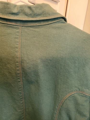 Orvis Womens Denim Jacket. Seafoam Green / Blue. Zipper front, lightweight denim - Thumbnail 7