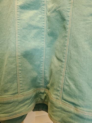 Orvis Womens Denim Jacket. Seafoam Green / Blue. Zipper front, lightweight denim - Thumbnail 8