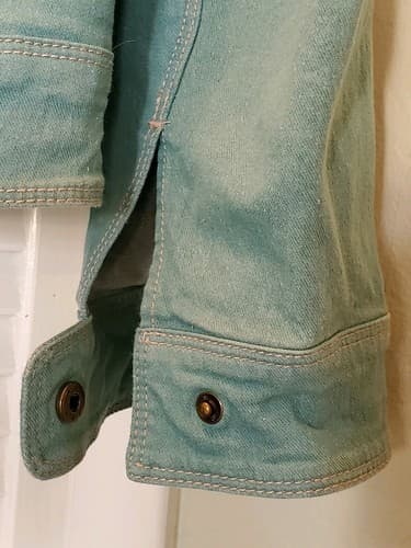 Orvis Womens Denim Jacket. Seafoam Green / Blue. Zipper front, lightweight denim - Thumbnail 10