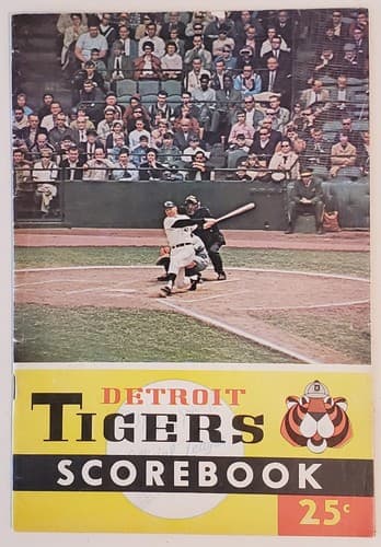 1966 MLB Detroit Tigers Official Scorebook at Tiger Stadium Unscored-Cleveland