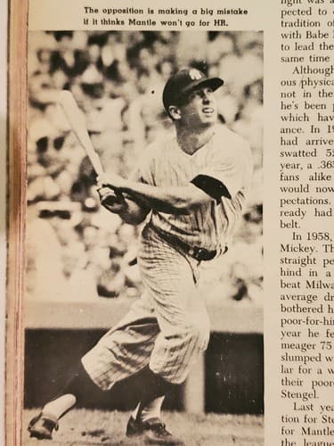Sports Action Baseball Thrills magazine, 1961. Mickey Mantle, NY Yankees. VG/EX - Thumbnail 12