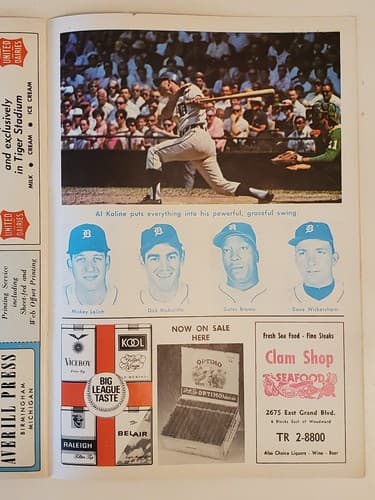 1966 MLB Detroit Tigers Official Scorebook at Tiger Stadium Unscored-Cleveland - Thumbnail 8