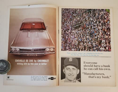 1966 MLB Detroit Tigers Official Scorebook at Tiger Stadium Unscored-Cleveland - Thumbnail 4