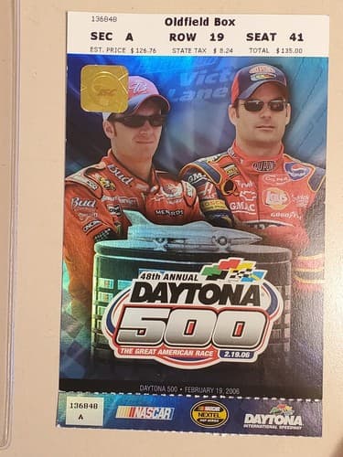 2006 NASCAR Daytona 500 Ticket Stub w Lanyard Sun Feb 19 2006 Jimmie Johnson win - Thumbnail 2
