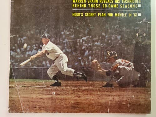 Sports Action Baseball Thrills magazine, 1961. Mickey Mantle, NY Yankees. VG/EX - Thumbnail 3