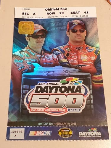 2006 NASCAR Daytona 500 Ticket Stub w Lanyard Sun Feb 19 2006 Jimmie Johnson win - Thumbnail 9