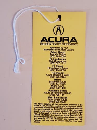 1994 PGA The Honda Classic Golf TICKET. Mar 13 1994 Weston Hills CC Ft Laud FL - Thumbnail 2