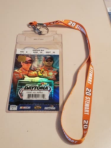 2006 NASCAR Daytona 500 Ticket Stub w Lanyard Sun Feb 19 2006 Jimmie Johnson win - Thumbnail 5