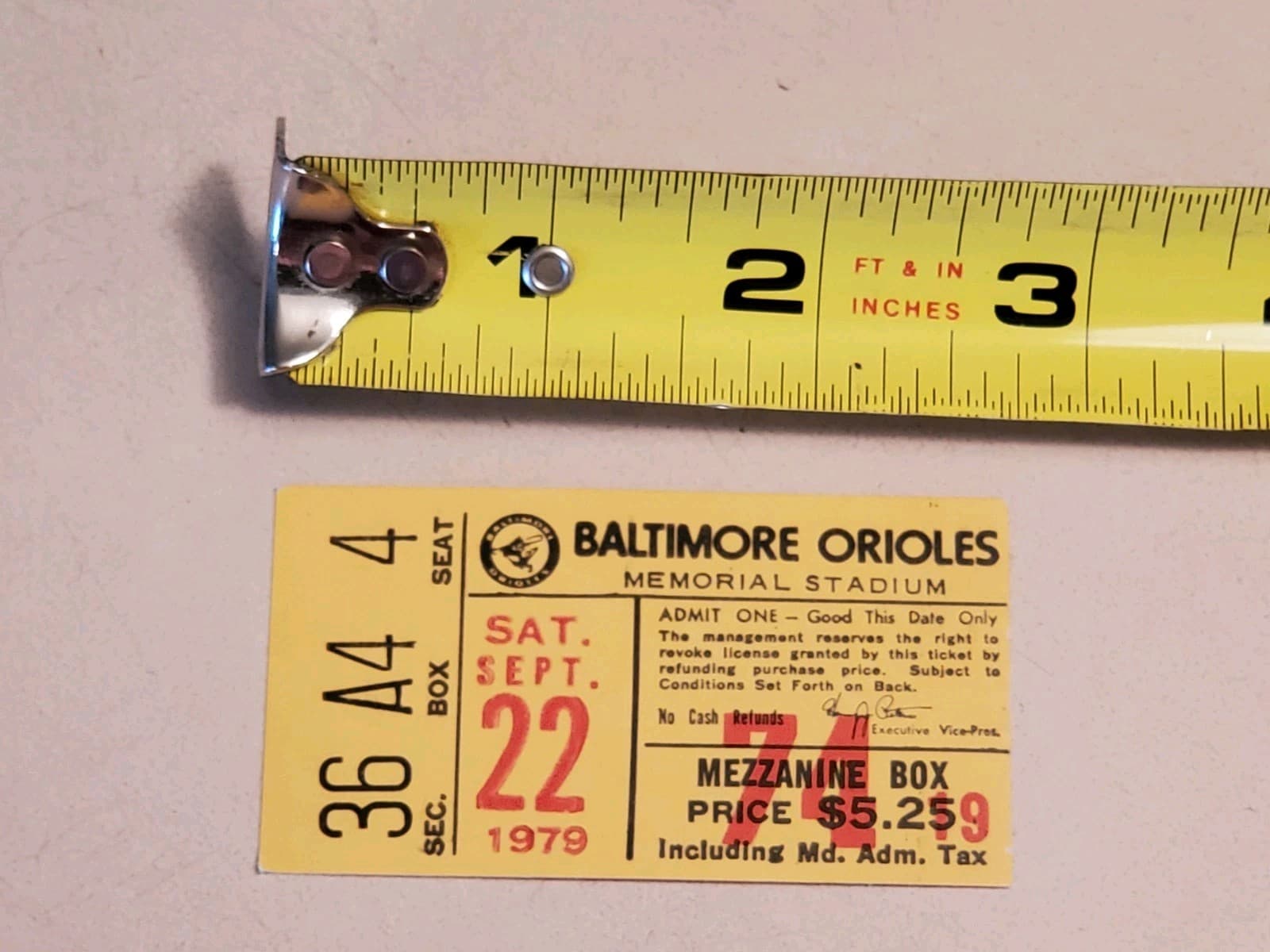 1979 MLB Baltimore Orioles Ticket Stub SEP 22 1979 v Cleveland Indians (3-7L) - Thumbnail 6