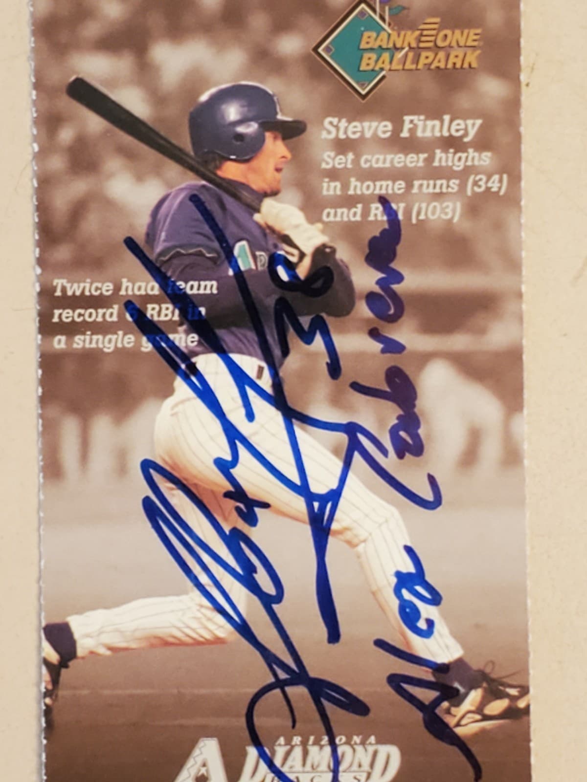 2000 MLB Arizona Diamondbacks AUTOGRAPH Ticket Stub JUN 26 2000 v Houston Astros - Thumbnail 5