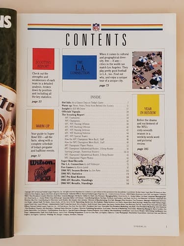 NFL Super Bowl XXI (21-1987) Official Program. Denver Broncos v New York Giants. - Thumbnail 5