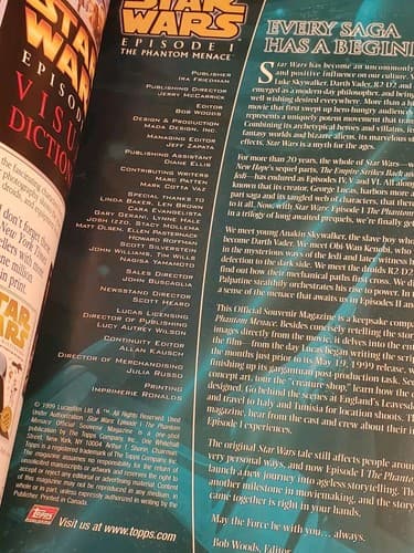 Topps STAR WARS Episode 1 The Phantom Menace. Official Souvenir Magazine 1999. - Thumbnail 6