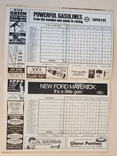 1969 MLB Detroit Tigers Official Scorebook at Tiger Stadium. Unscored v Balt - Thumbnail 6