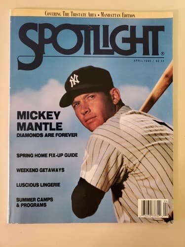 Spotlight Magazine, April 1990. Mickey Mantle, New York Yankees. NM/MINT cond.